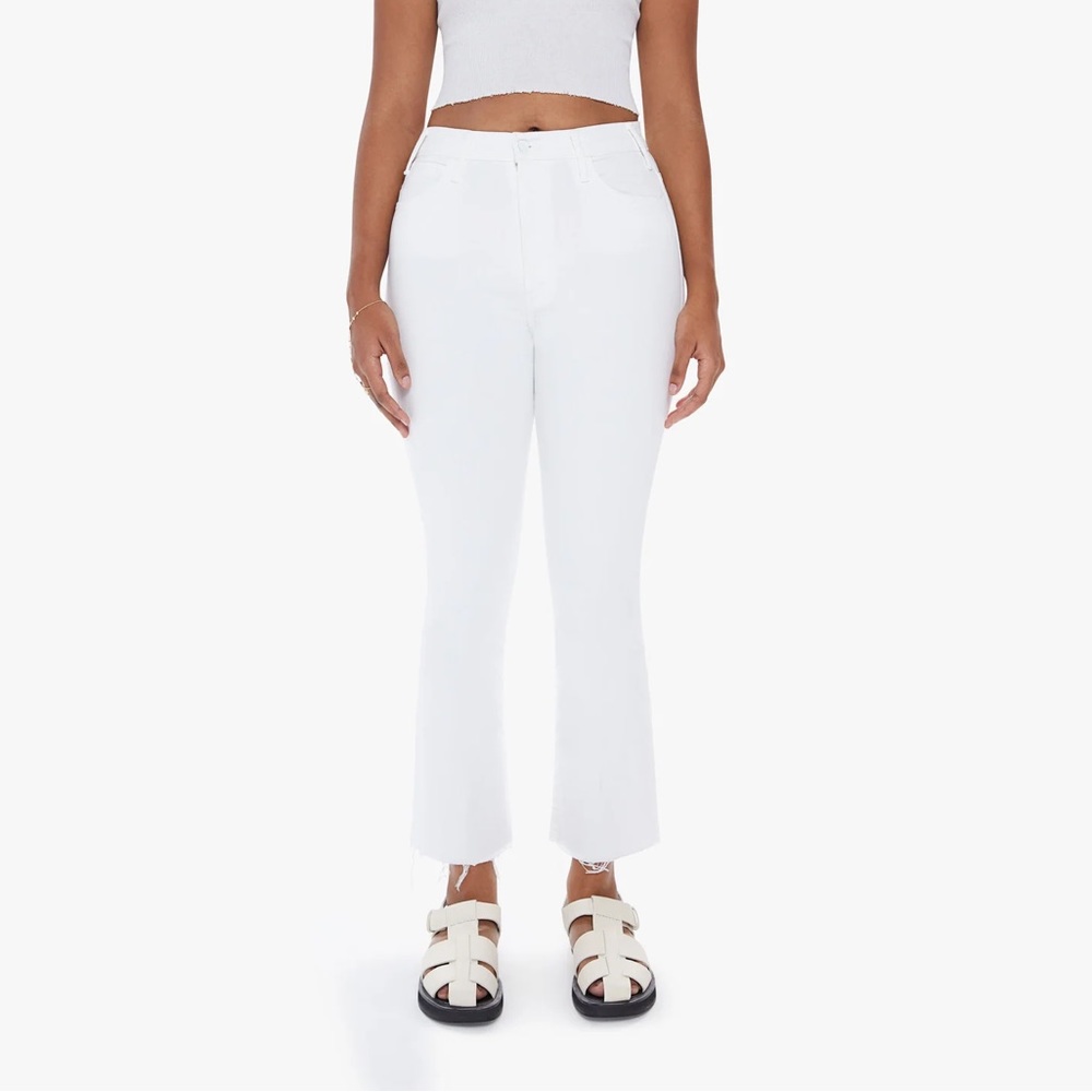 Mother The Hustler Ankle Fray White Jeans Size 29 Colour Fairest NWOT